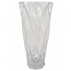 Clear Chunky Ridged Glass Vase