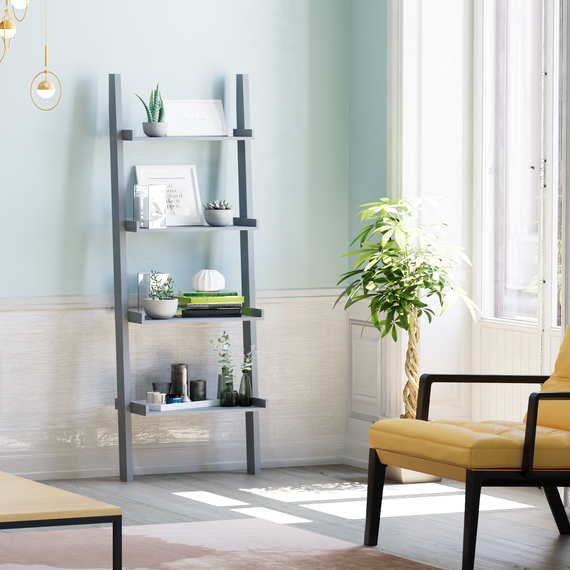 York 4 Tier Ladder Bookcase