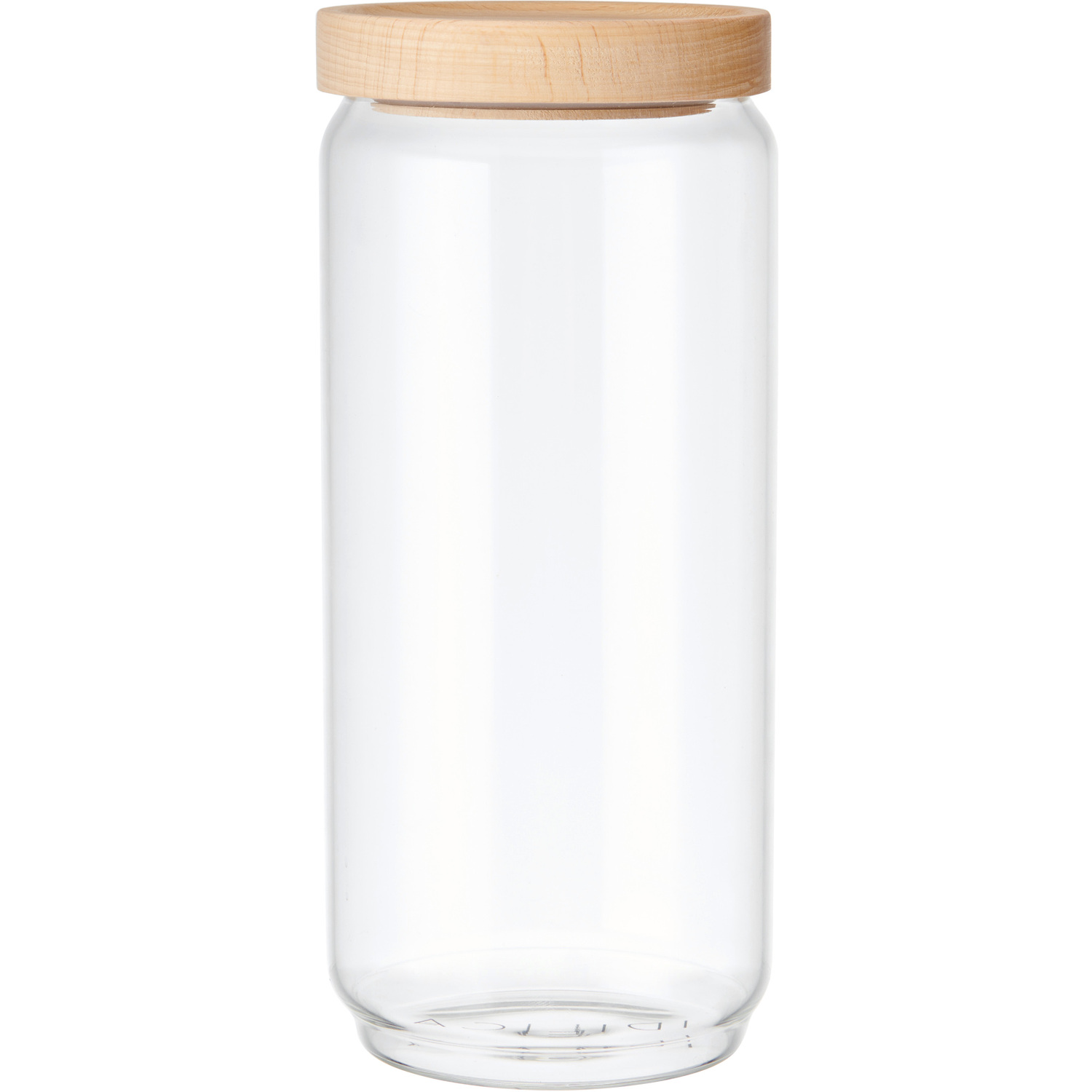 Image of Idilica Glass Storage Jar with Beechwood&hellip;