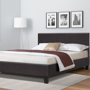 4ft Modern Faux Leather Bedframe In Black Or Brown