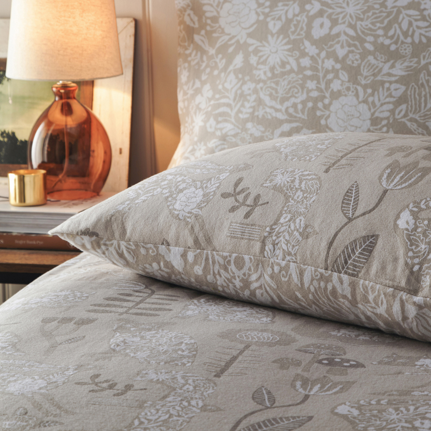 Nook Brushed Cotton Duvet Cover Set - Greige King
