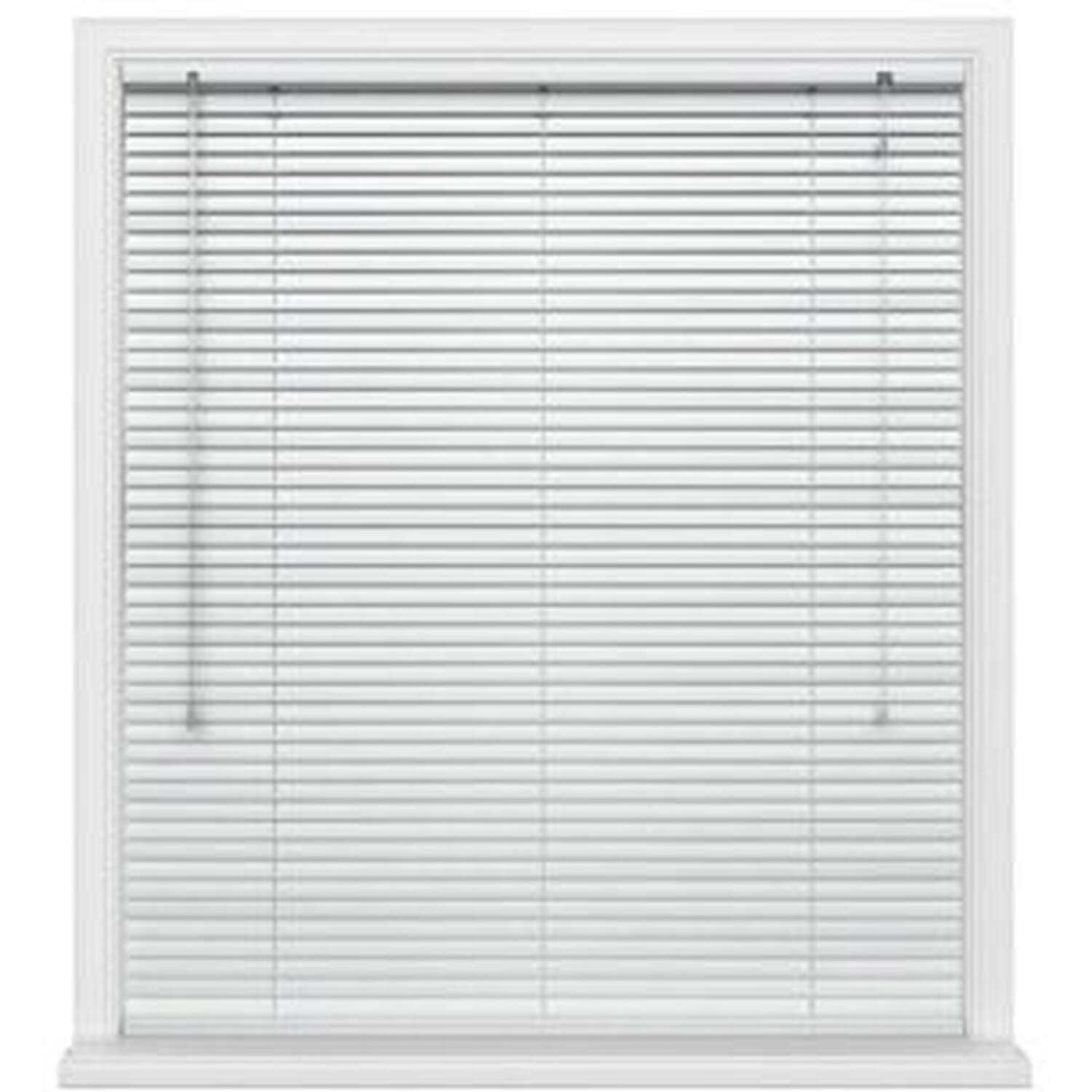 White Aluminium Venetian Blinds 152cm Drop 25mm Slats - White 55