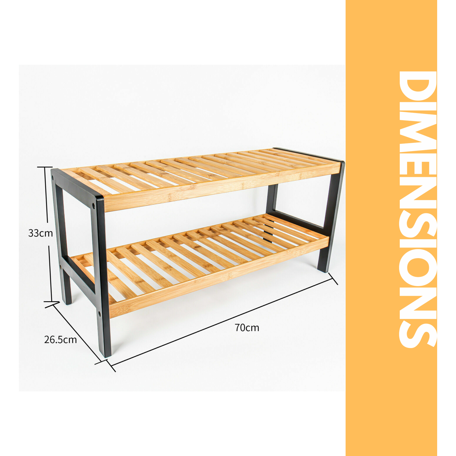 2-tier Bamboo Shoe Rack - Brown