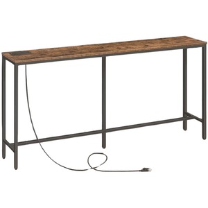 Industrial 160CM Wide Console Table With Charging Station Hallway Furniture