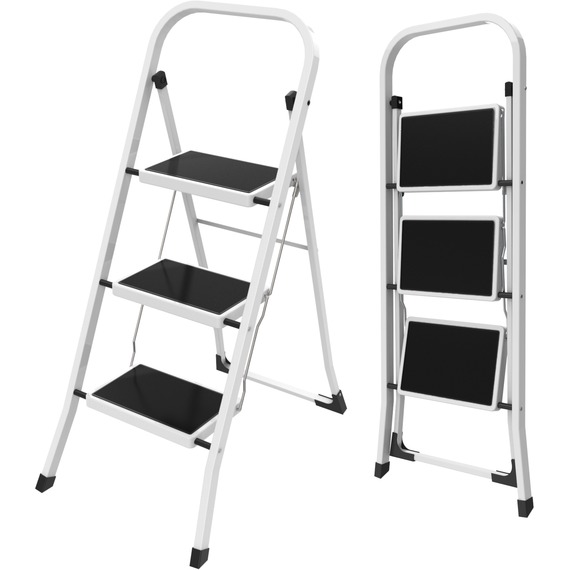 Small 3-Step Ladder Portable Folding Ladder