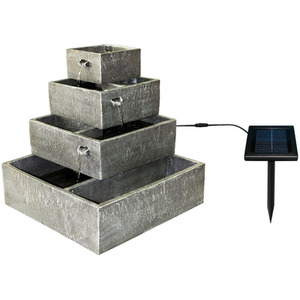 Perth 4 Tier Herb Planter and Cascading Water Feature with Solar Panel