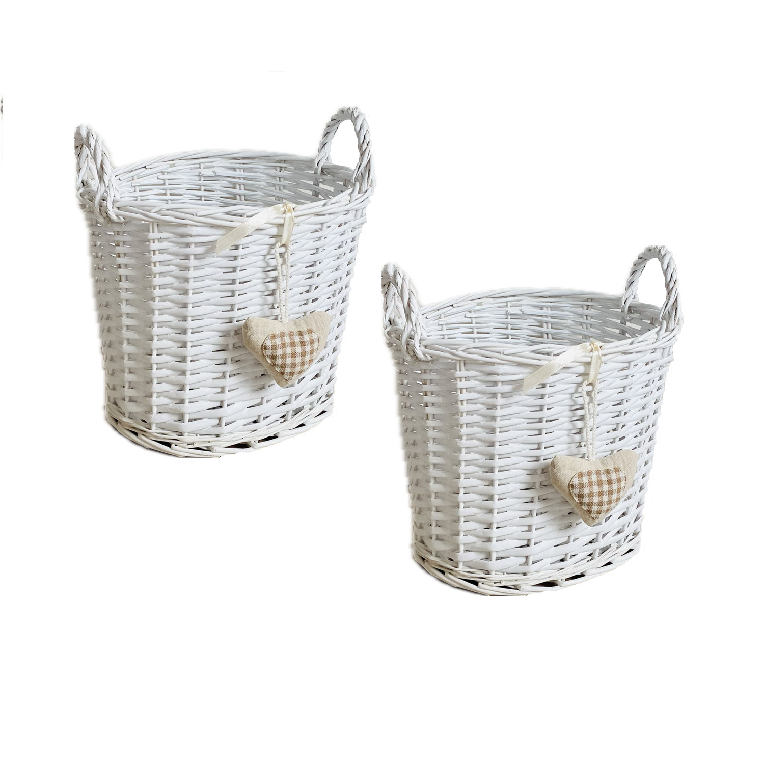 Image of Oval Deep White Shabby Chic Basket&hellip;