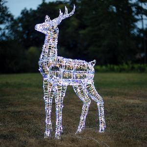 1.2M Laser Outdoor Light Up Stag with 230 White LEDs
