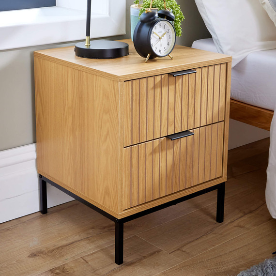 Home Source Wisbech 2 Drawer Bedside