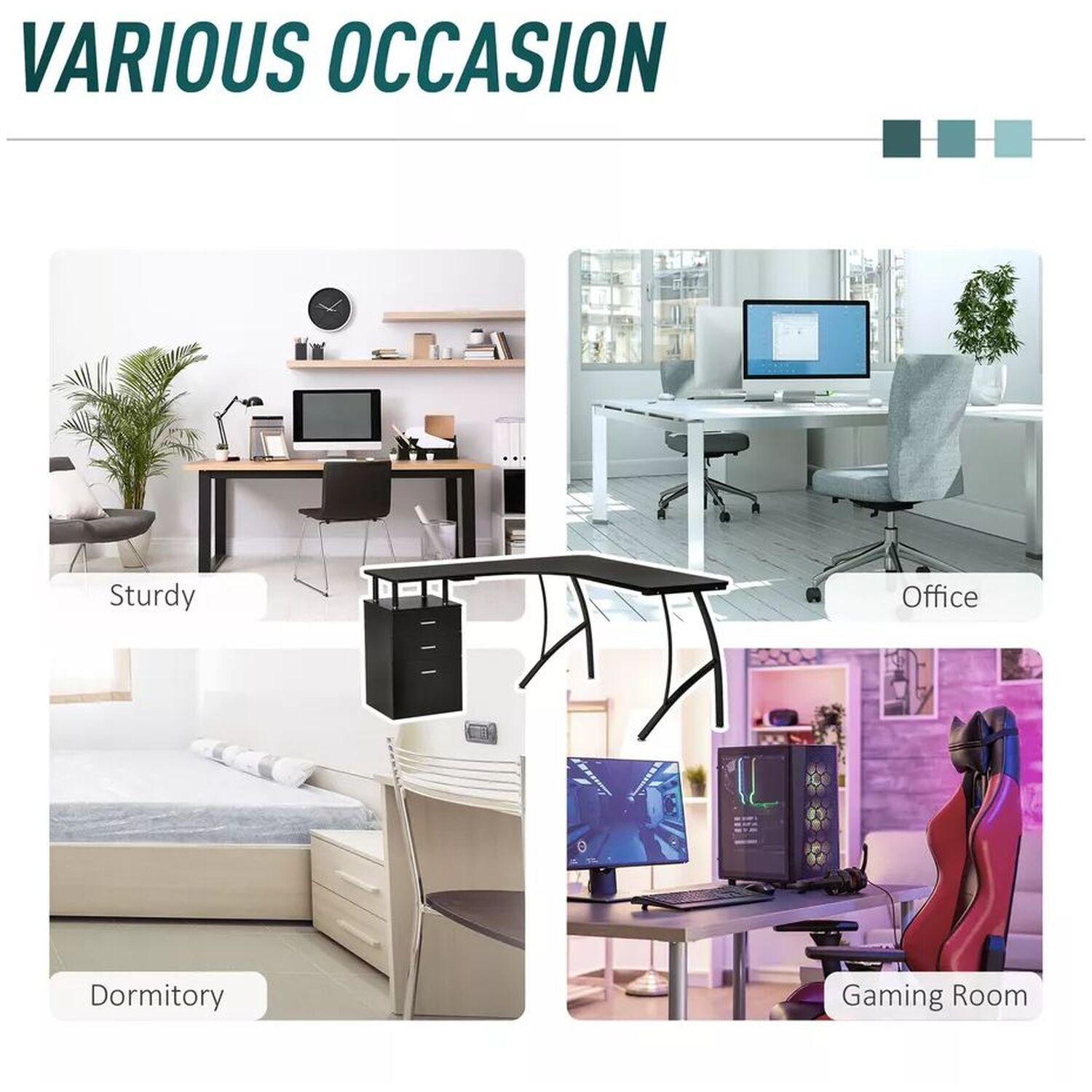 Large L Shaped Computer Working Station