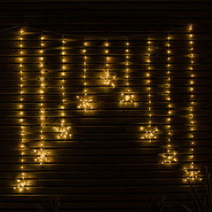 Christmas Snowflake Curtain Lights with 267 Warm White LEDs