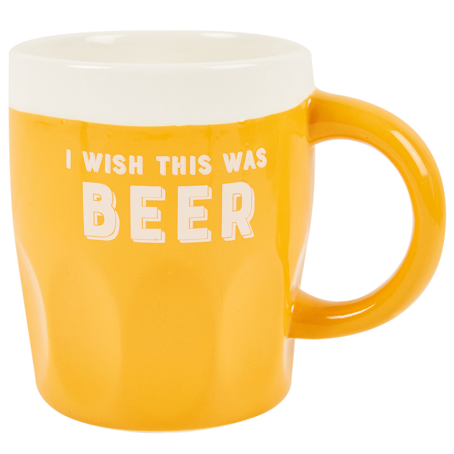 Beer Mug - Yellow and White