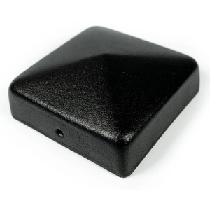 Black Square Pyramid Metal Fence Post Cap - 70x70mm