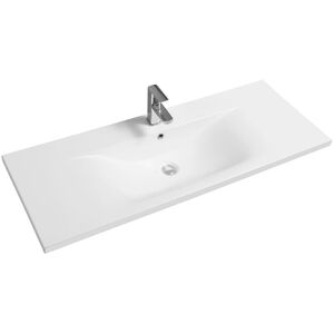 Ceramic 121cm Thin-Edge Inset Basin with Dipped Bowl