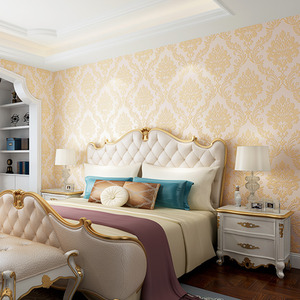 Non-Woven Wallpaper with Floral and Vines Pattern