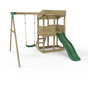 Arches / 222cm Wooden Lookout Tower Playhouse with 6ft Slide shot 7756866