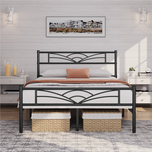 Black / Double Metal Bed Frame with Cloud Design shot 7824456