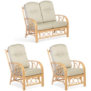 Bali Light Oak 2 Seater Suite in Roma Sage