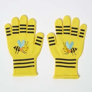 Children's Gardening Gloves with Yellow Bee Design