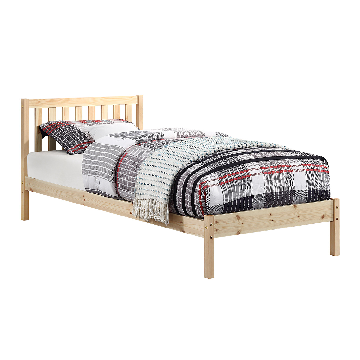 Wooden Bed Frame Pine Bed - Brown No