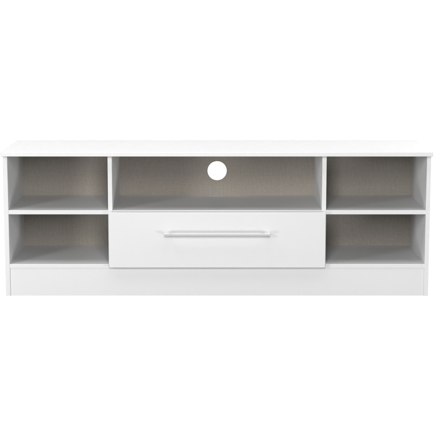 Worcester Ready Assembled Wide 1 Drawer Tv Media Unit - White Matt