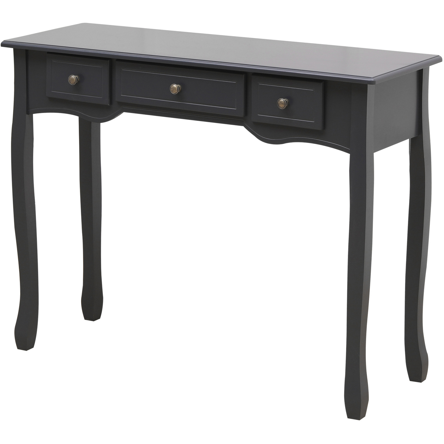 Hmd Dark Grey Console Table With 3 Drawers - Dark Grey