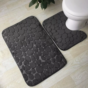 Bath Mat Set Memory Foam No Slip Mats