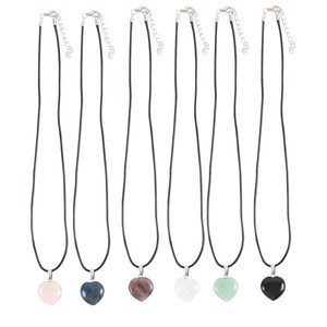 Healing Heart Crystal Necklace Set Of 24 In Display Box