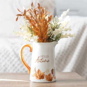 Autumn Leaf Ceramic Flower Jug 17Cm