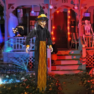 Halloween Sound Control Glowing Hanging Witch