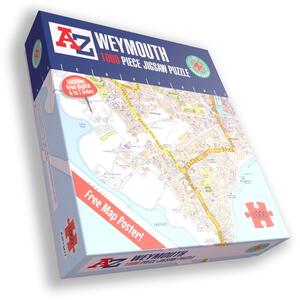 Great Britain A Z Map of Weymouth 1000 Piece Jigsaw Puzzle Exclusive
