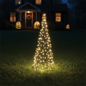 Xmas Haus 20X20X57cm Black Tower Tree 300Warm White Microled 5M Lead
