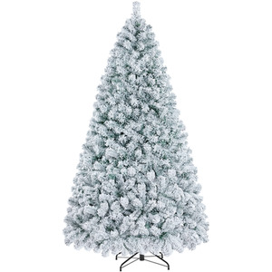 Green & White / 121cm Yaheetech Pre-lit Flocked Artificial Christmas Fir Tree shot 11185135