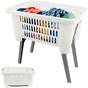 Folding Laundry Basket with Foldable Legs Large Capacity