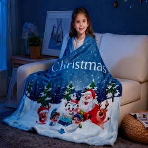 Christmas Fleece Santa 1 Design Blanket Large Flannel Throw