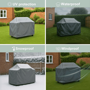 Grey / Large Heavy Duty Waterproof UV Outdoor BBQ Grill Protective Cover  shot 11317234
