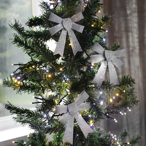 Christmas 3 Piece Silver Bow Set