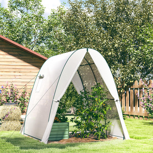 Outsunny Walk-In Tunnel Green House with 2 Doors and Screen Windows