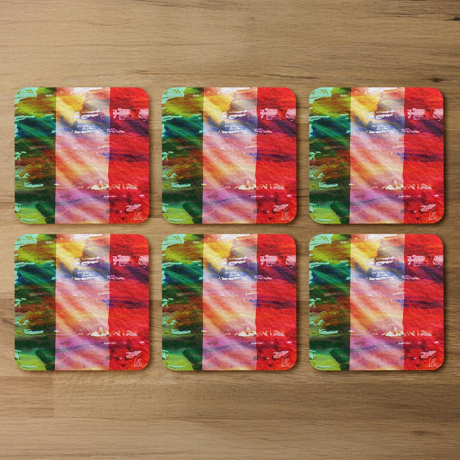 Image of Italy Flag Coaster - Green
