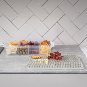 Faberware Large SnackleBox, 11 Snack Dividers, Patterned Board Lid, 30 x 40.5cm