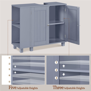 Grey Yaheetech Vanity Unit Basin Cabinet shot 12092839