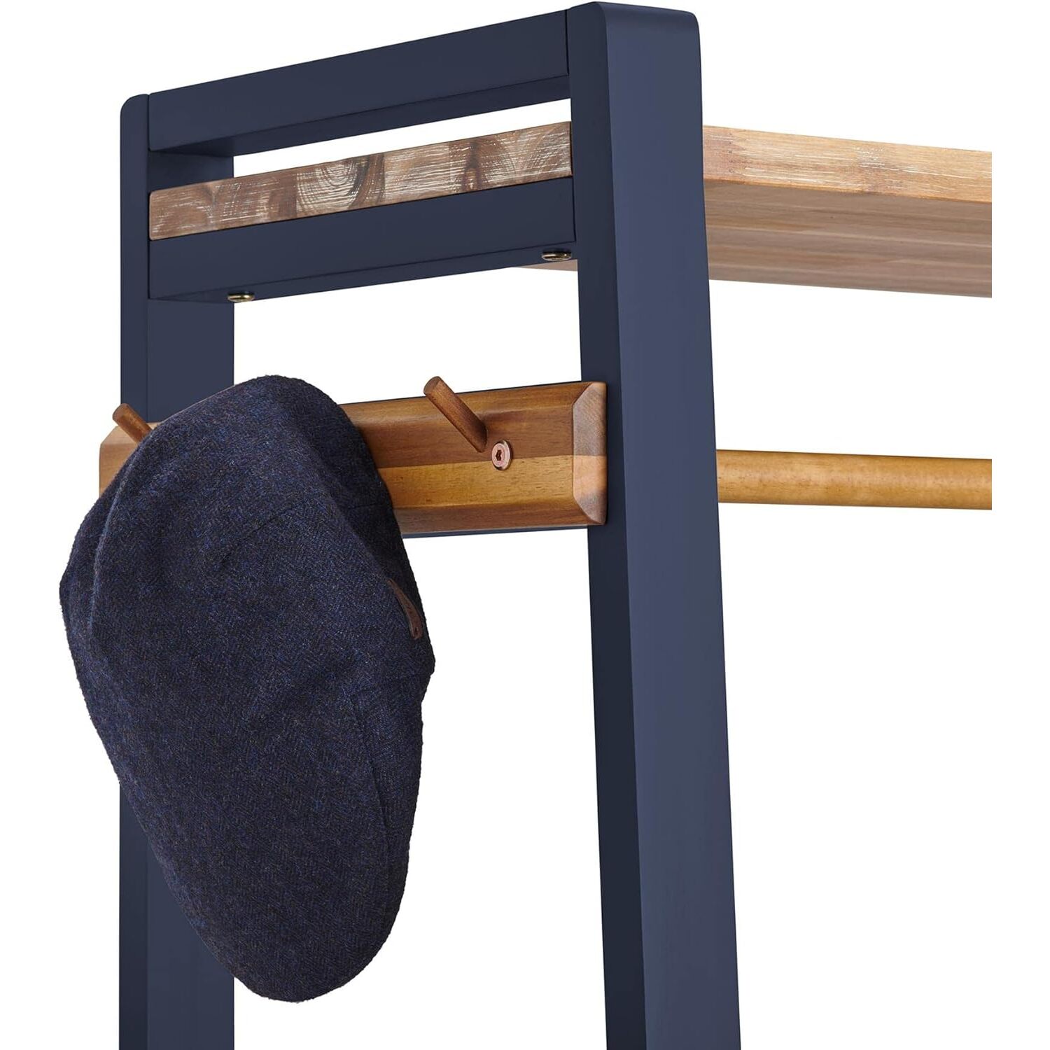 Florence Open Wardrobe With Shelves Rail And Hooks - Navy Blue