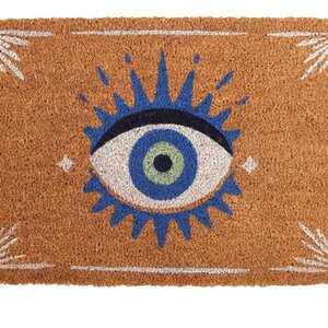 Natural All Seeing Eye Doormat Whimsical Blue Front Door Mat