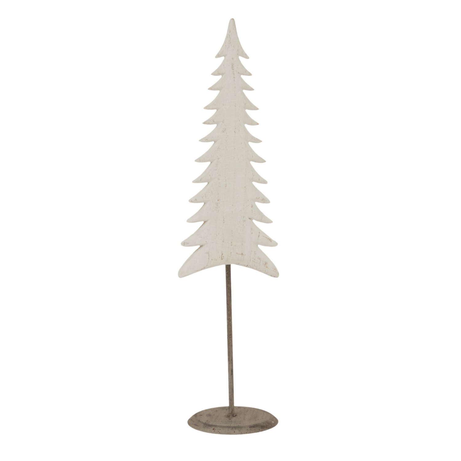 Whitewashed Tall Tree Sculpture For Modern Decor Displays - White