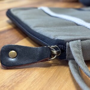 Olive Canvas Tablet Pouch - Slim, Lightweight, Travel-Friendly Organizer