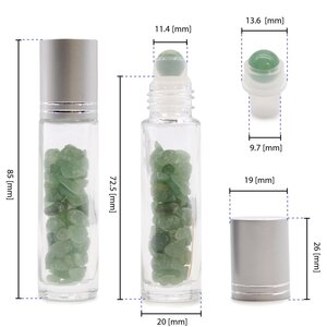 Amethyst Gemstone Essential Oil Roller Bottle with Silver Cap