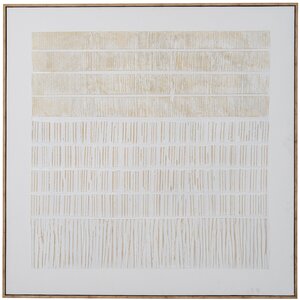 Sola Textured Line Canvas Wall Art in Frame - Minimalist Modern Decor