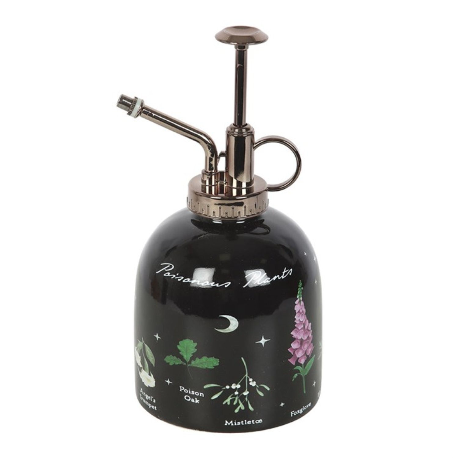 Poisonous Plants Ceramic Plant Mister Dark Elegant Garden Decor - Black