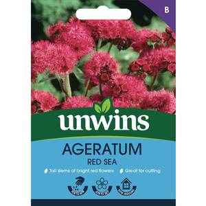 Marshalls Garden Ageratum 'Red Sea' Seeds - Half-hardy annual - 20 seeds