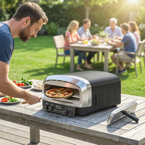 Outsunny Outdoor Pizza Oven with Dual Heating Control